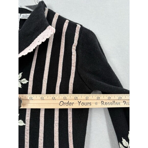 Storybook Knits XS Cardigan Sweater Womens Floral Vision Elegance Vintage - Picture 3 of 9